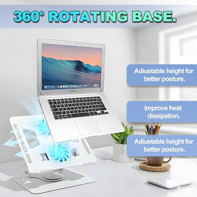 Adjustable Laptop Cooling Stand with Fans